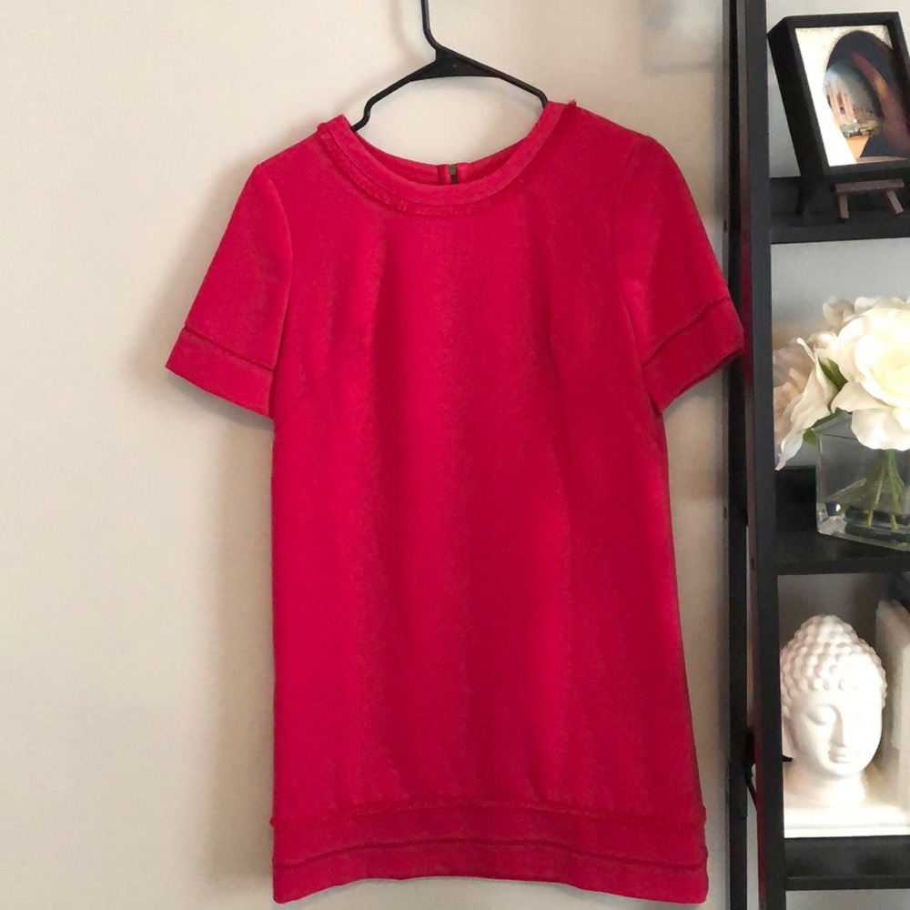 NWT LOFT Hot Pink Fringe Shift Dress